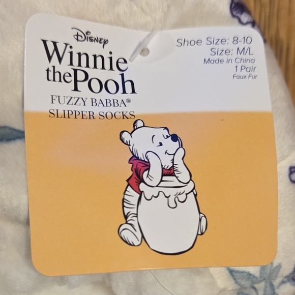 Disney Winnie the Pooh Fuzzy Babba Slipper Socks - Cream - Picture 3 of 5